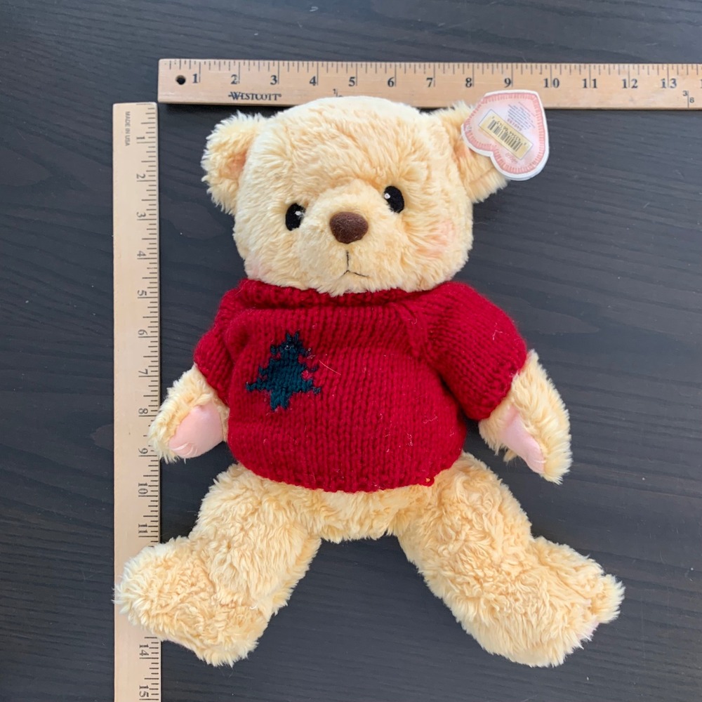Enesco Cherished Teddies Jennifer Plush Bear Red Sweater 649155 1999 11‎ In READ